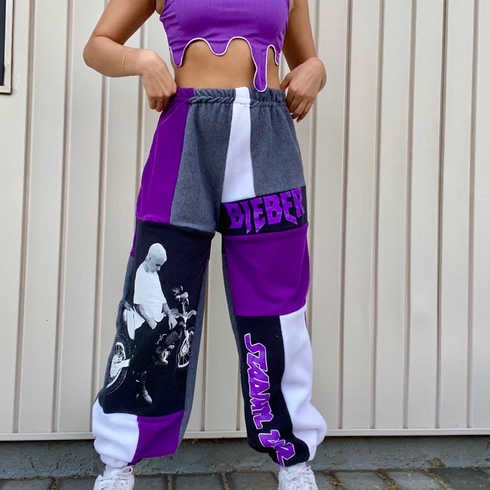 Reworked Justin Bieber Patchwork Sweatpants